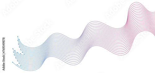 Abstract wavy lines background. Suitable for AI, tech, network, science, digital technology themes