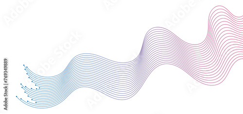 Abstract wavy lines background. Suitable for AI, tech, network, science, digital technology themes
