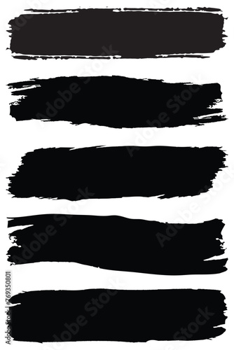 Brush strokes. Vector paintbrush set. Grunge design elements. Rectangle text boxes. Dirty distress texture banners. Dirty artistic design element, box, frame or background for text.