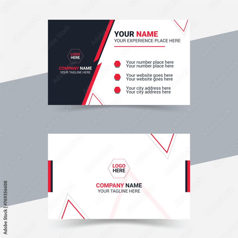 Modern business card layout. Modern business card layout.