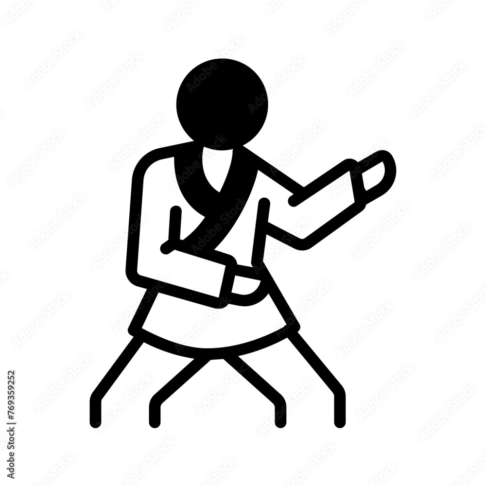 Vector solid black icon for Karate Vector solid black icon for Karate