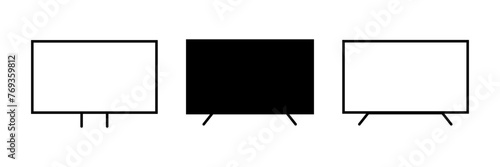 Led TV icon set illustration. television sign and symbol
