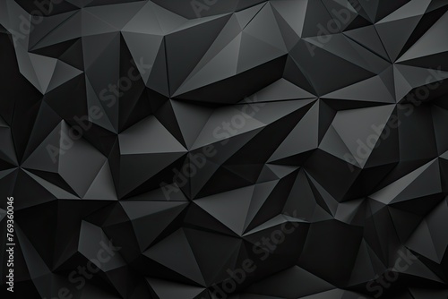 Black polygon abstract background.