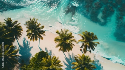White sand and coco palms travel the travel industry wide scene background idea