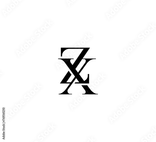 Initial Letter Logo. Logotype design. Simple Luxury Black Flat Vector ZX