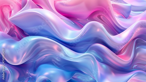 Blue and pink waves seamlessly blend in a geometric pattern, creating a calming backdrop, background, wallpaper