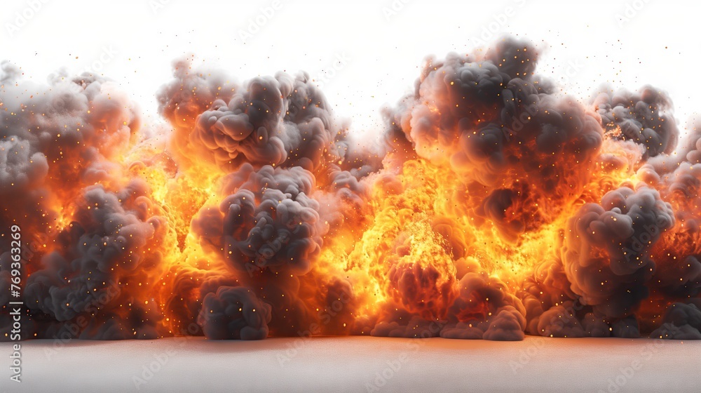 A large fireball with black smoke Fiery explosion with black smoke A large fireball with black smoke Fiery explosion with black smoke