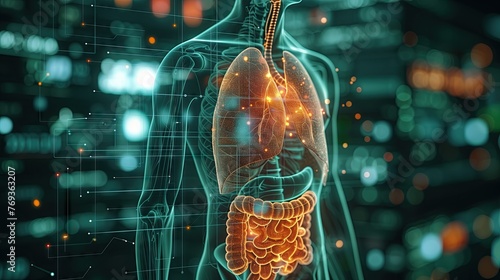 Human body anatomy, digestive system photo