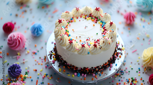 Cake Birthday Cake Celebration Cake White Background Aspect 16:9