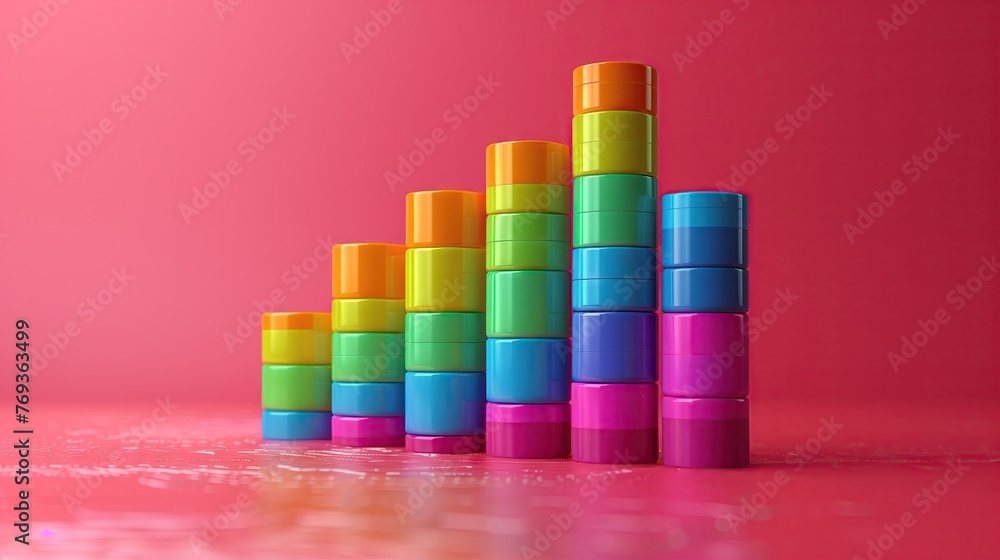 growth graph chart. minimal and simple. multi color growth graph chart. minimal and simple. multi color