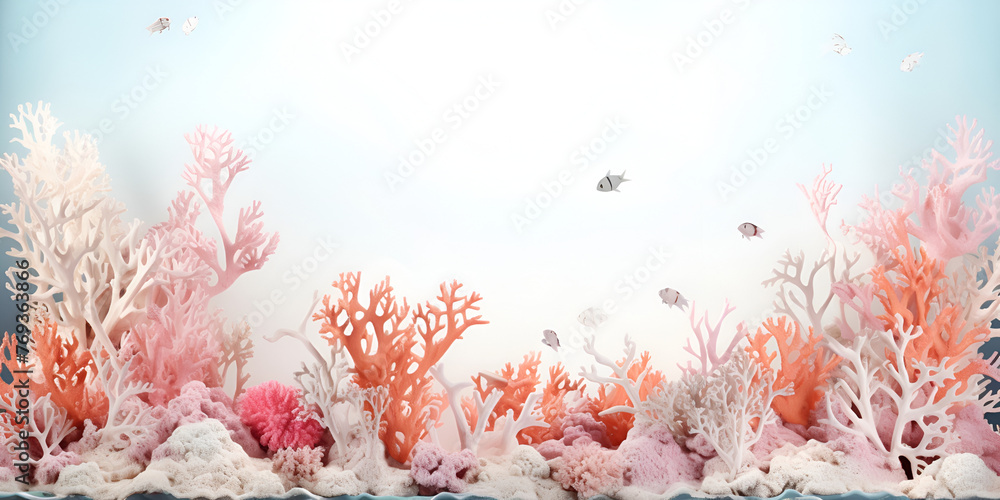 Beautiful underwater pink world photography Oceanography Deep sea oceanic background