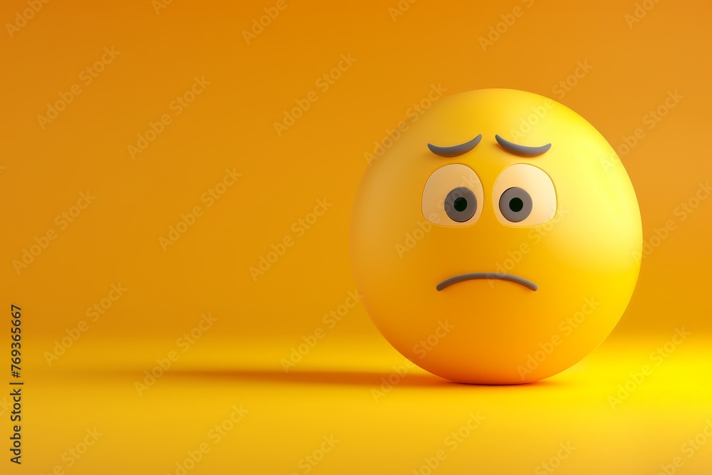 A yellow face with a frowning expression A yellow face with a frowning expression