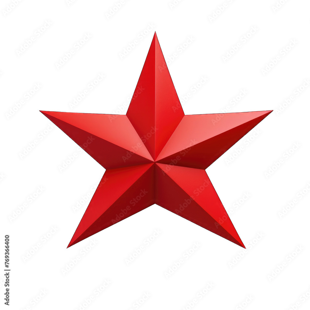 3D Star clipart on white background . a red star on a white background 3D Star clipart on white background . a red star on a white background