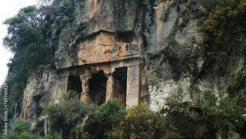 Amintas Rock Tombs. Fethiye, Turkey. Lycia and Ancient Greek city Telmessos photo