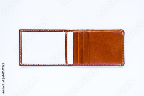 Wallpaper Mural Brown leather label tag with string, isolated on the white Torontodigital.ca