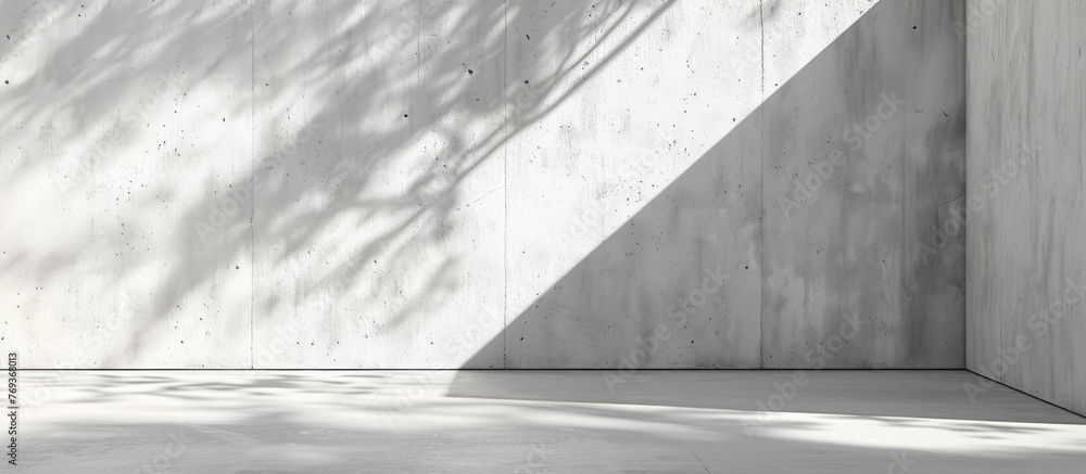 Fototapeta premium Shadow on white concrete wall corner