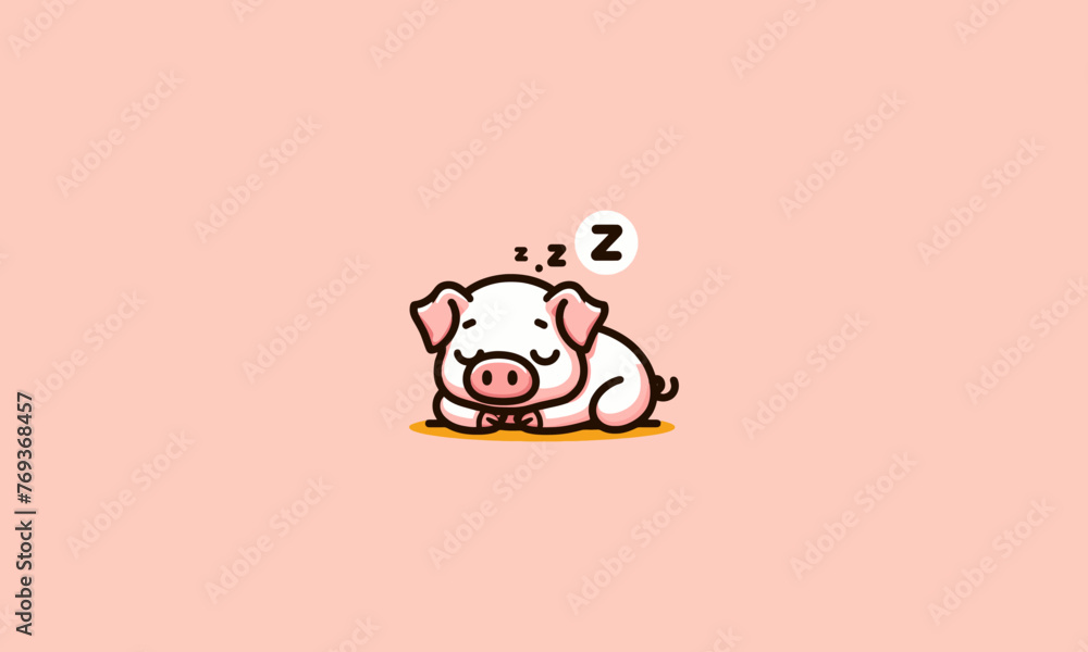 pig sleep vector illustration mascot design pig sleep vector illustration mascot design