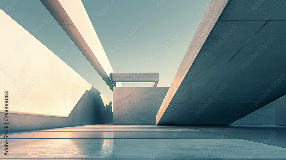 Abstract Geometric Shapes in Modern Architecture - obrazy, fototapety, plakaty 