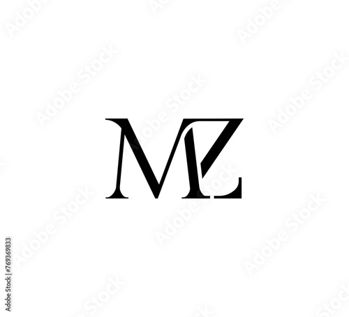 Free Download Initial Letter Logo. Logotype design. Simple Luxury Black Flat Vector MZ - GFXLoad