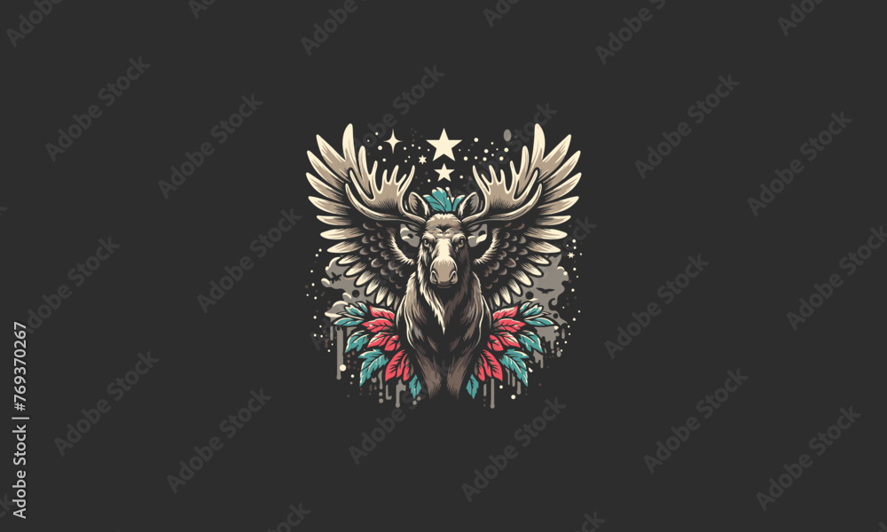 moose with big wings background splash vector artwork design moose with big wings background splash vector artwork design