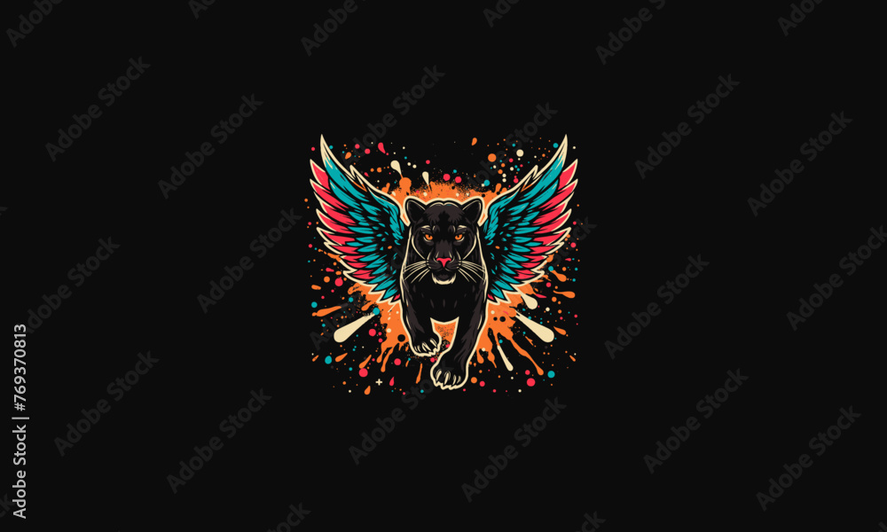 Obraz premium panther with wings vector artwork design