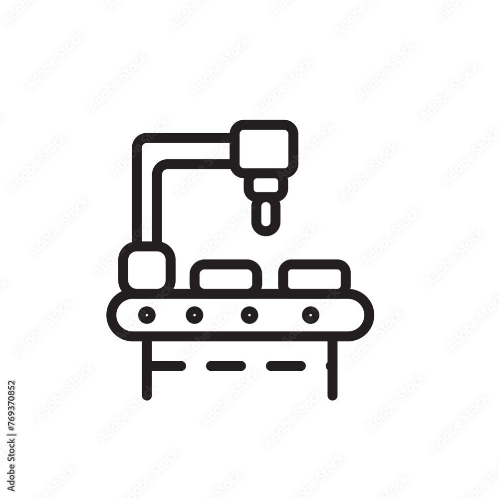 Industry Machine Robot Line Icon