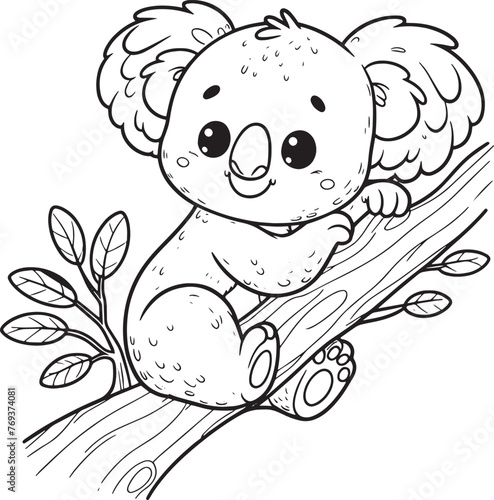 Photography hand drawn vector illustration of an koala