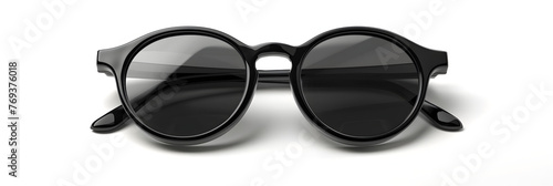 Summar black sunglassess on white background.