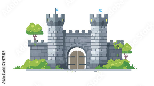 Castle Gate Flat vector isolated on white background