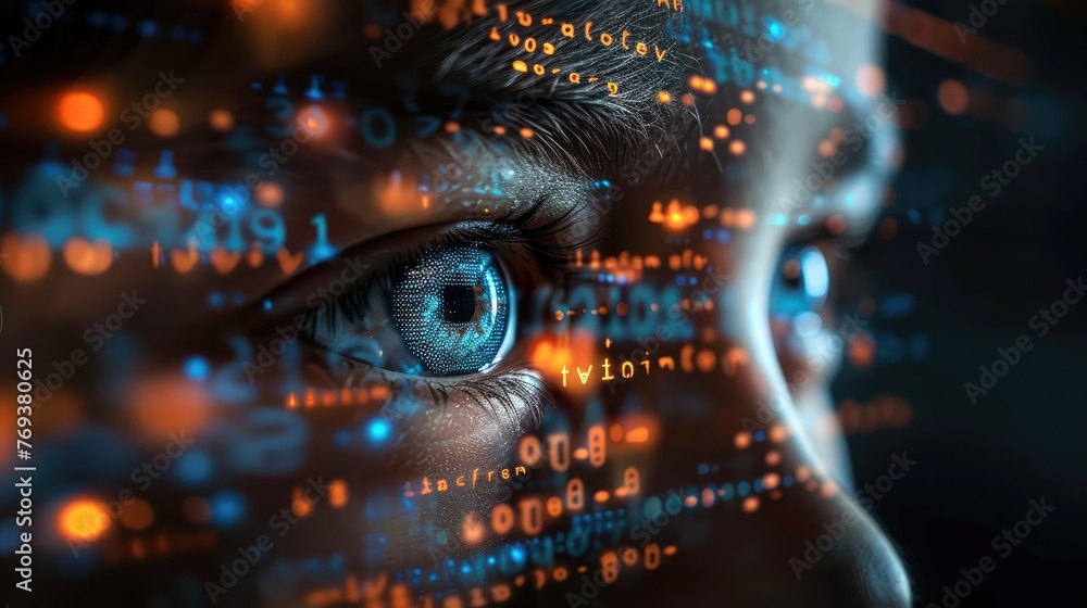 Eye of futuristic and Innovative Imagery AI and Automation use of artificial intelligence and automation in business processes, People's Euphoria or Panic in the Face of Rapidly Evolving Information Eye of futuristic and Innovative Imagery AI and Automation use of artificial intelligence and automation in business processes, People's Euphoria or Panic in the Face of Rapidly Evolving Information