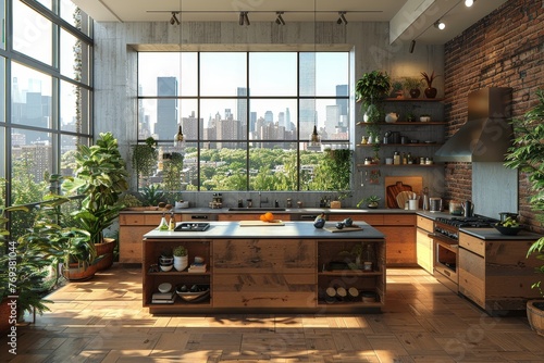 Luxury kitchen with a cutti...