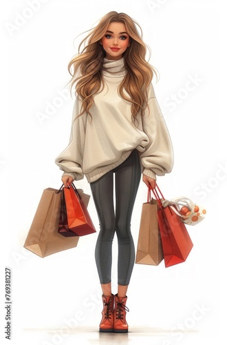 woman on a shopping spree
