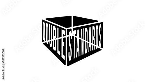 double standards emblem,  black, isolated silhouette