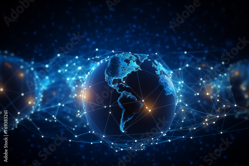 Global network connection. Technology and global business.