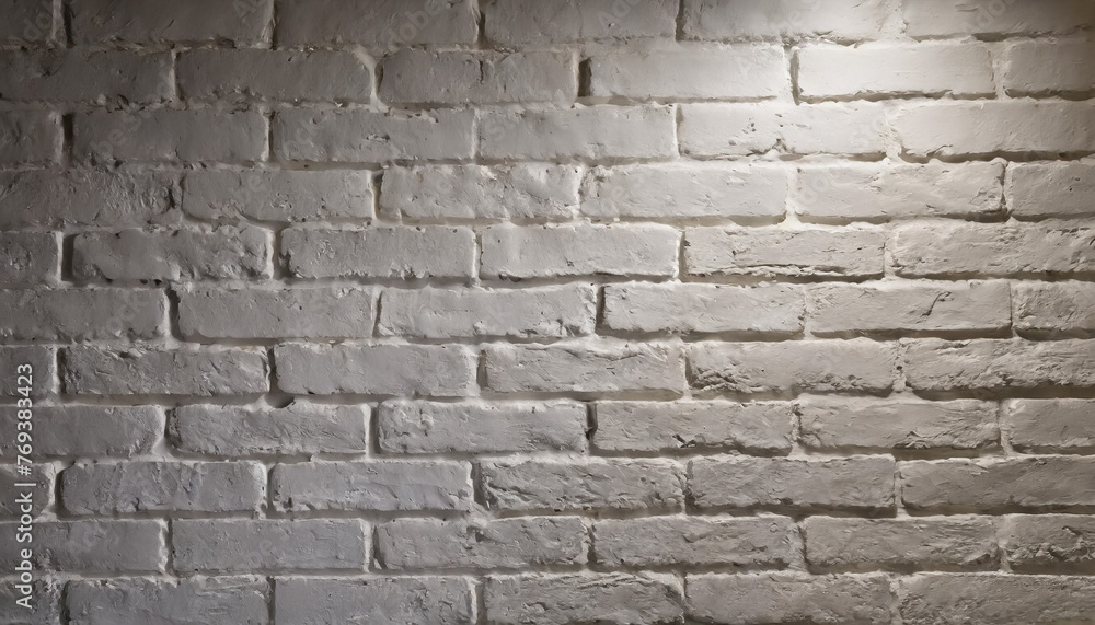 Fototapeta premium 壁 煉瓦 レンガ 白 白煉瓦 白レンガ 余白 素材 背景