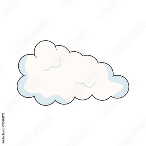 Cartoon Clouds on White Background. For Comic. Vector Illustration.