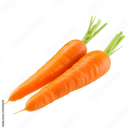 fresh orange carrots isolated on transparent background Generative Ai
