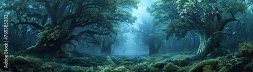 Enchanted forests where each tree is a sentinel photo