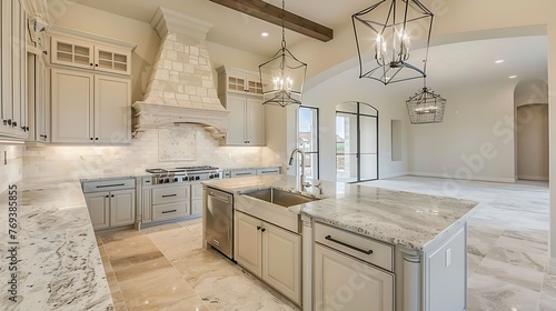 kitchen in newly constructed luxury home