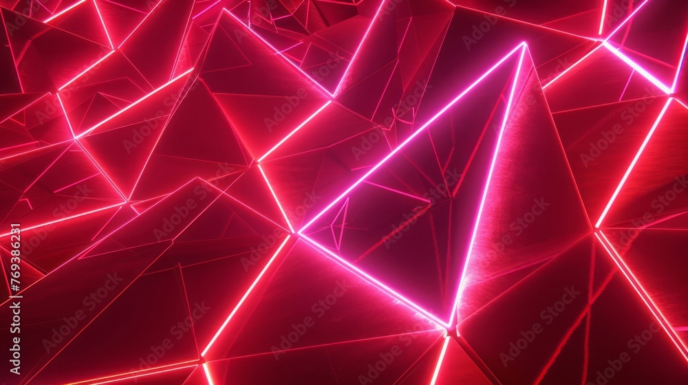 Vibrant neon red abstract geometric background - bold and eye-catching design for modern digital projects and visual content creation Vibrant neon red abstract geometric background - bold and eye-catching design for modern digital projects and visual content creation