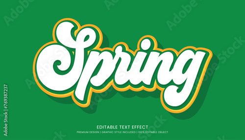spring editable 3d text effect template bold typography and abstract style