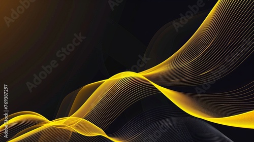 Vibrant abstract yellow lines background - modern vector illustration, eps10 photo