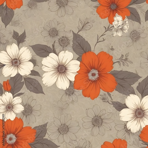  Vintage seamless floral patterns. Ditsy style background of small flowers. Small blooming flowers