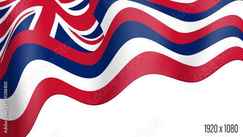 Hawaii US state flag realistic independence day background. Hawaiian election banner in motion waving, fluttering in wind. Festive patriotic HD format template for independence day