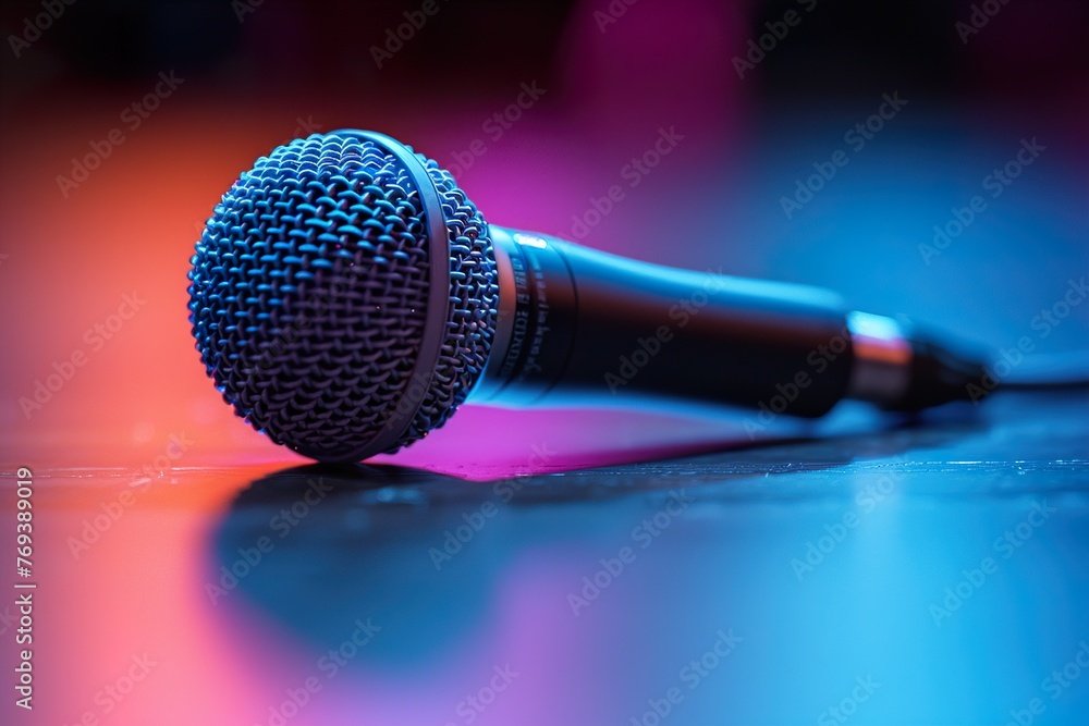 Obraz premium microphone on stage