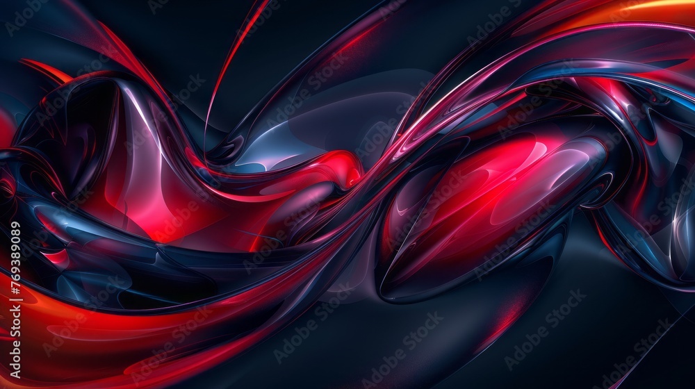 Vibrant red and blue abstract wallpaper on black background - hd modern ...
