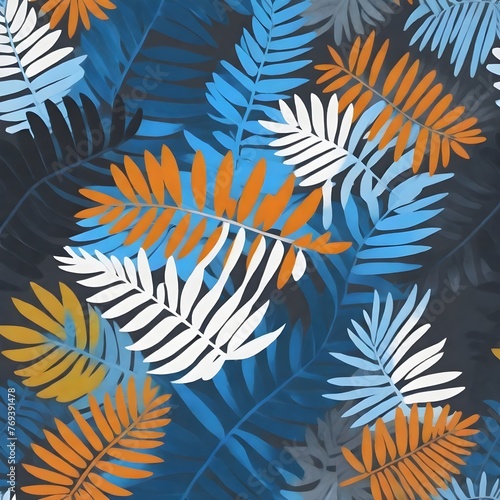 Tropical leaves. Seamless cute pattern with beautiful plants for decorative textiles, fashion fabrics 