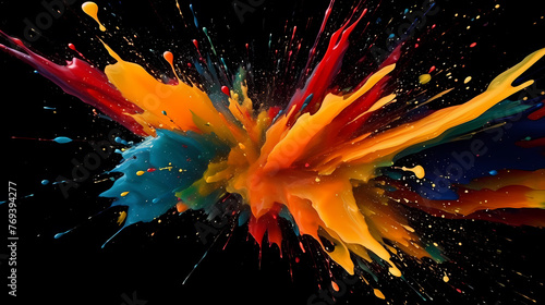 Abstract colorful paint splash, fantasy art