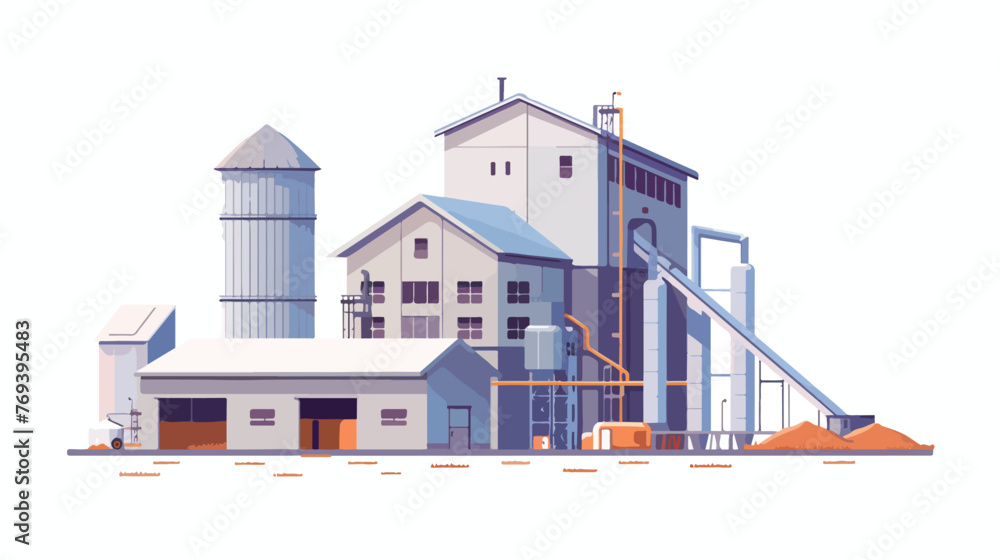 Agro storage granary elevator at an agro processing  - obrazy, fototapety, plakaty 