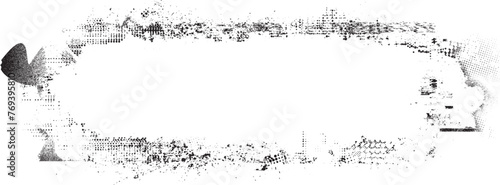 Glitch distorted grange shape . Noise grungy logo . Trendy defect error shapes . Glitched frame .Grunge textured . Distressed effect .Vector shapes